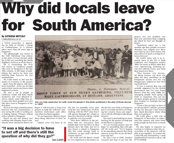 Why did Scottish locals leave for South America